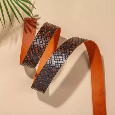 Ременная заготовка Тречиа Олд цв. Оранжевый / Treccia old Arancio, толщ. 3,5+ мм