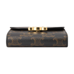 CELINE Triomphe Triumph Gate Canvas Wallet Small Women"s Tawny