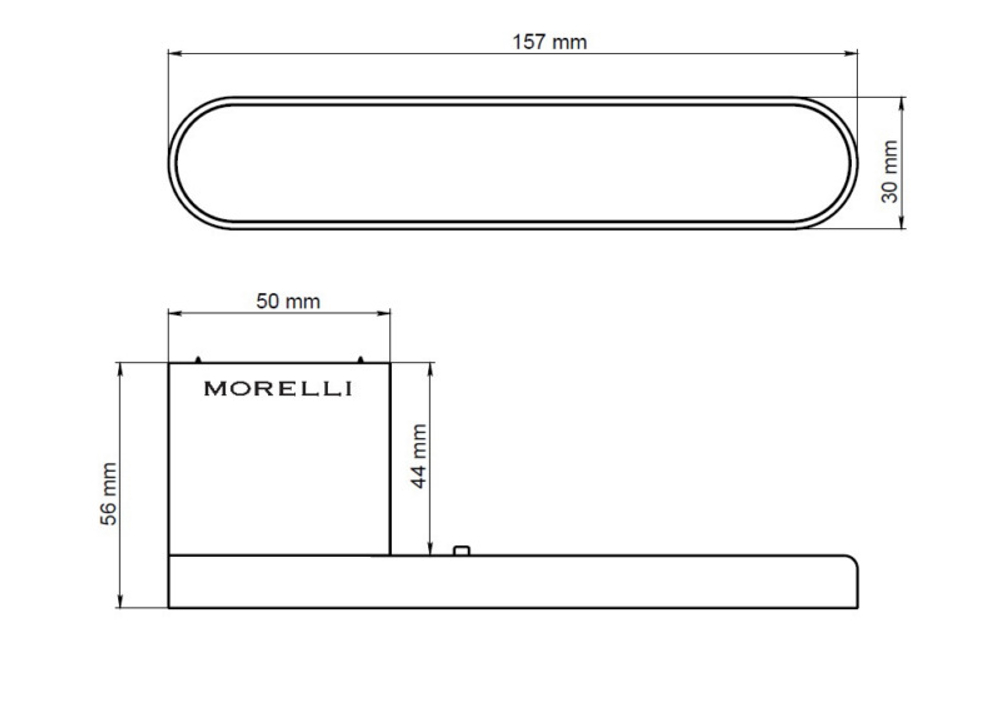Ручка MORELLI MH-62-R50 BL черный, скрытая овал.розетка с фиксатором (35-50 мм)  Maracana