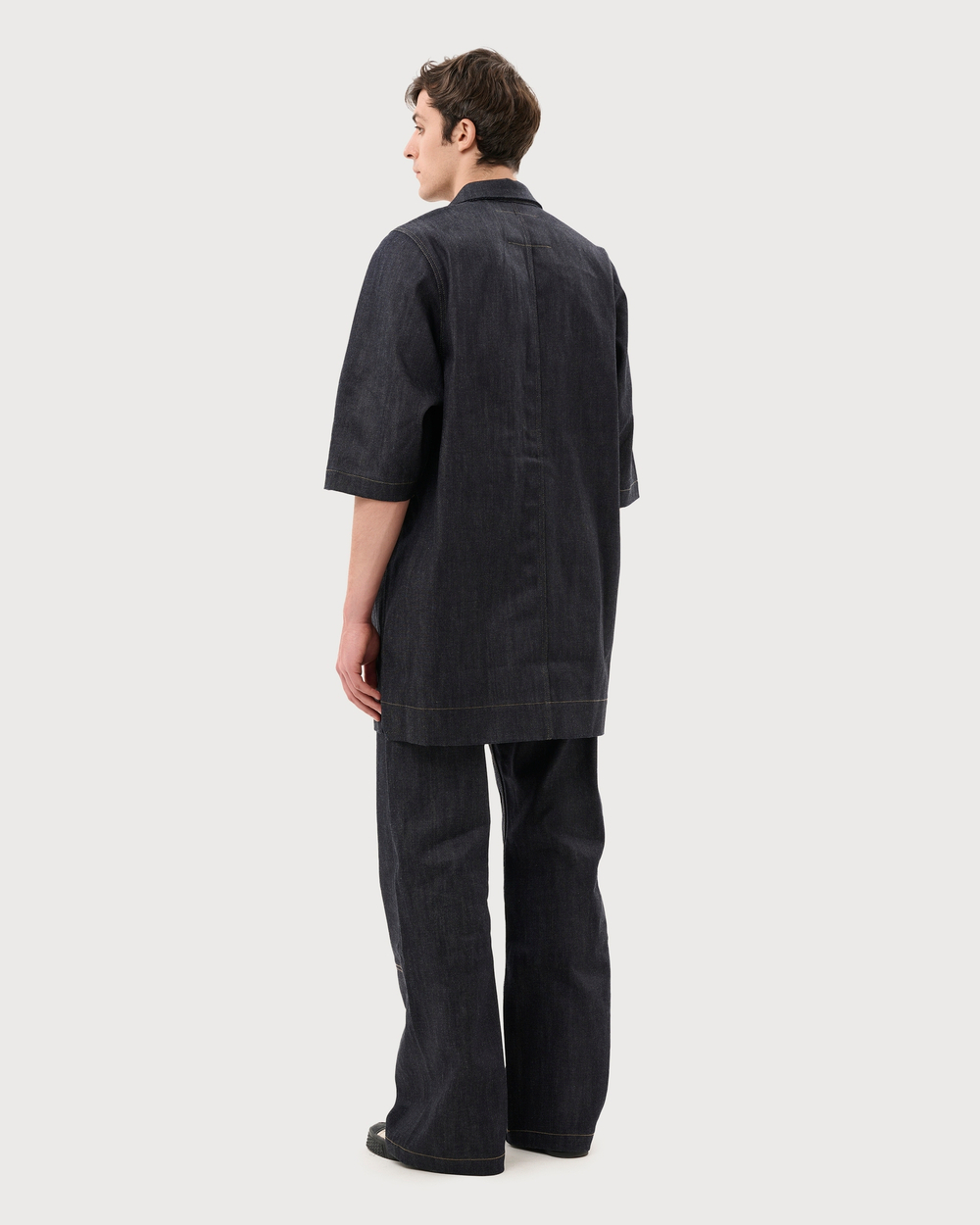 RICK OWENS DRKSHDW БРЮКИ ЦВЕТА ИНДИГО LIDO DOUBLE KNEE GETH CUT