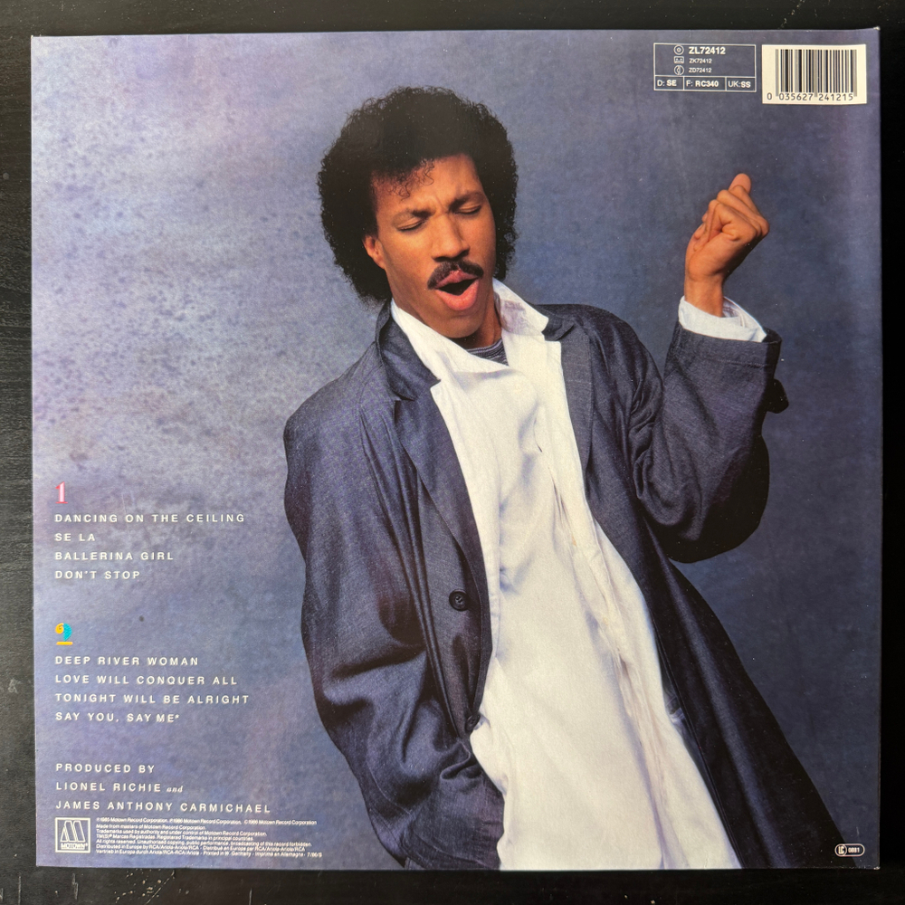 Lionel Richie ‎– Dancing On The Ceiling (Германия 1986г.)