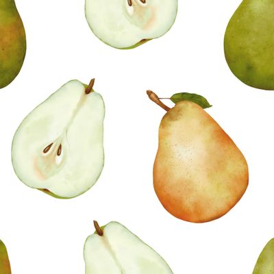 Грушевый акварельный паттерн