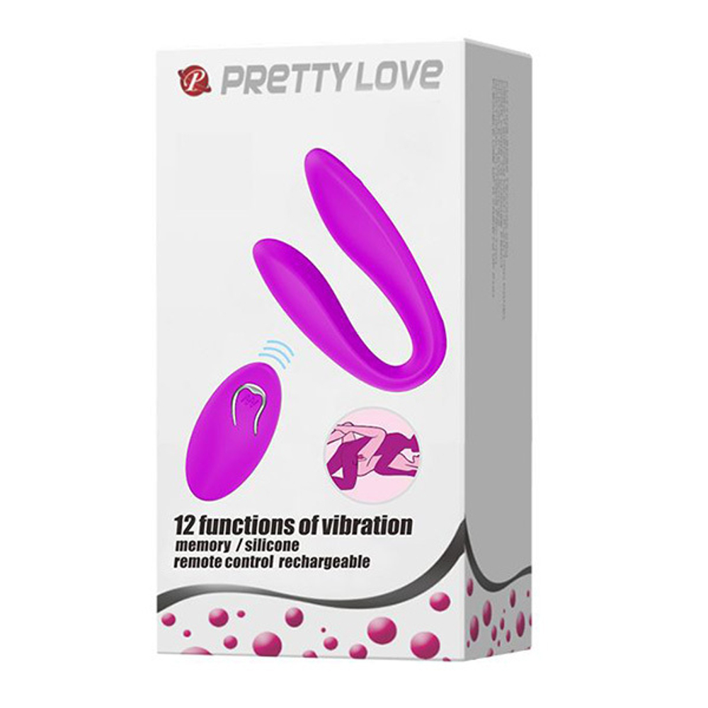 Вибромассажер 10,3см для пар с пультом ДУ Pretty Love Letitia BI-014485W-0603