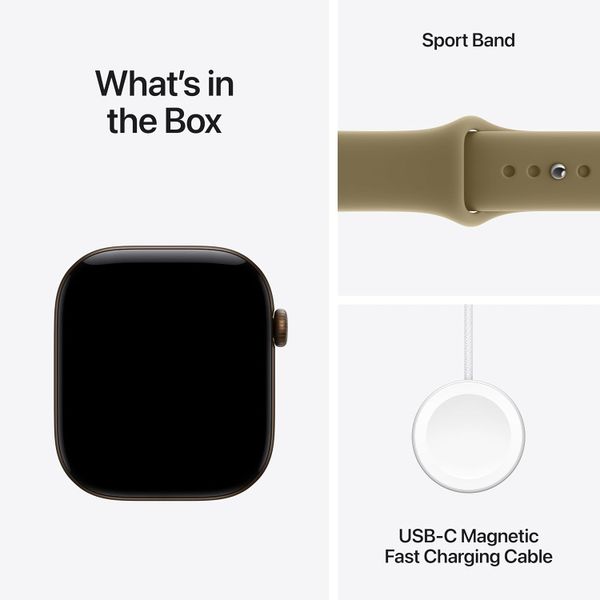 Умные часы Apple Watch Series 12 46 мм Dark Bronze Aluminum Case with Sport Band (M/L) Оливковый | Olive