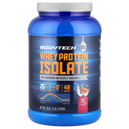 BodyTech, Изолят сывороточного протеина, фруктовые хлопья, 1360 г (3 фунта)