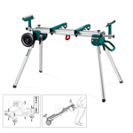 Стол складной для торцовочных пил KRAFTOOL MSA-1200 U (1120-2650) х 765 х 970 мм, роликовые опоры, регулировка по высоте, складные ножки, с ручкой и колесами 38782-2