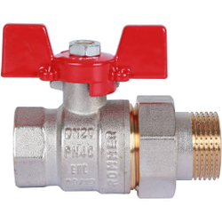 ROMMER Шаровой кран с американкой   3/4" ВН/НР, ручка бабочка