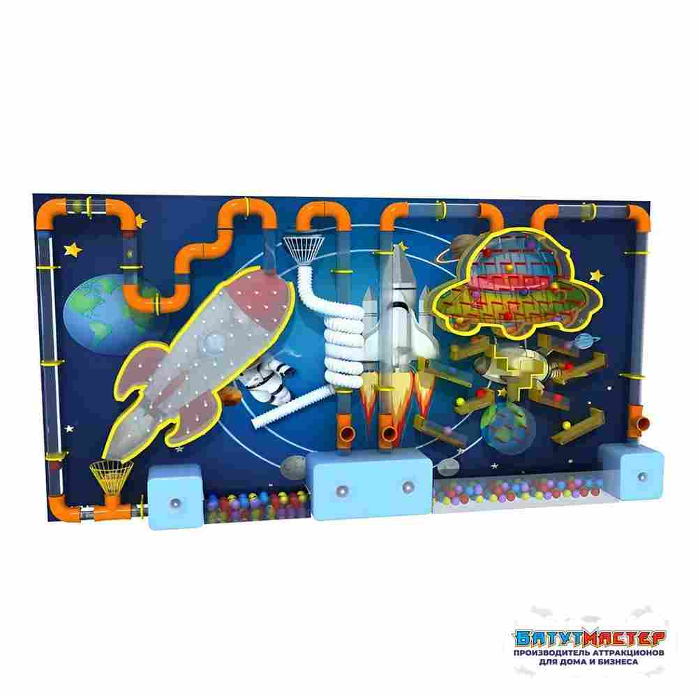 Детская интерактивная игровая стена «Обратный Отсчёт», 4,88×0,39×2,44 м