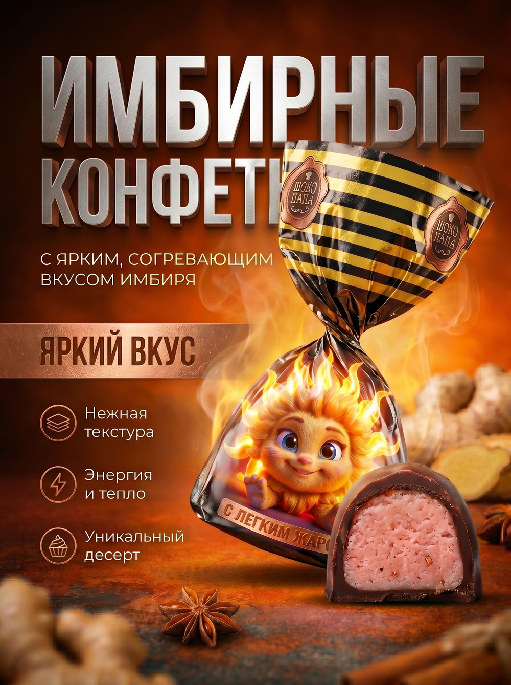 Конфеты мини "С ЛЁГКИМ ЖАРОМ!" 1 кг.