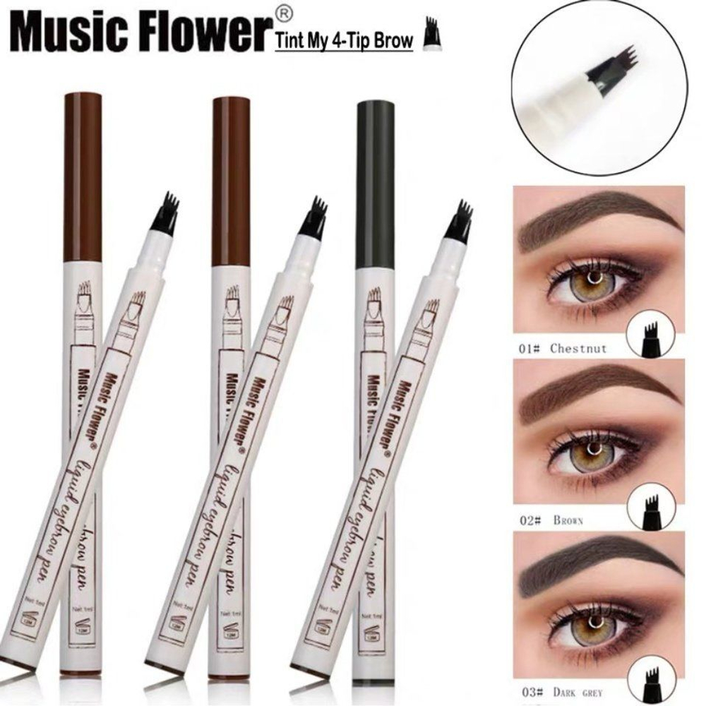 Маркер для бровей Music Flower тон 01 Chestnut Fine Sketch, 1 мл