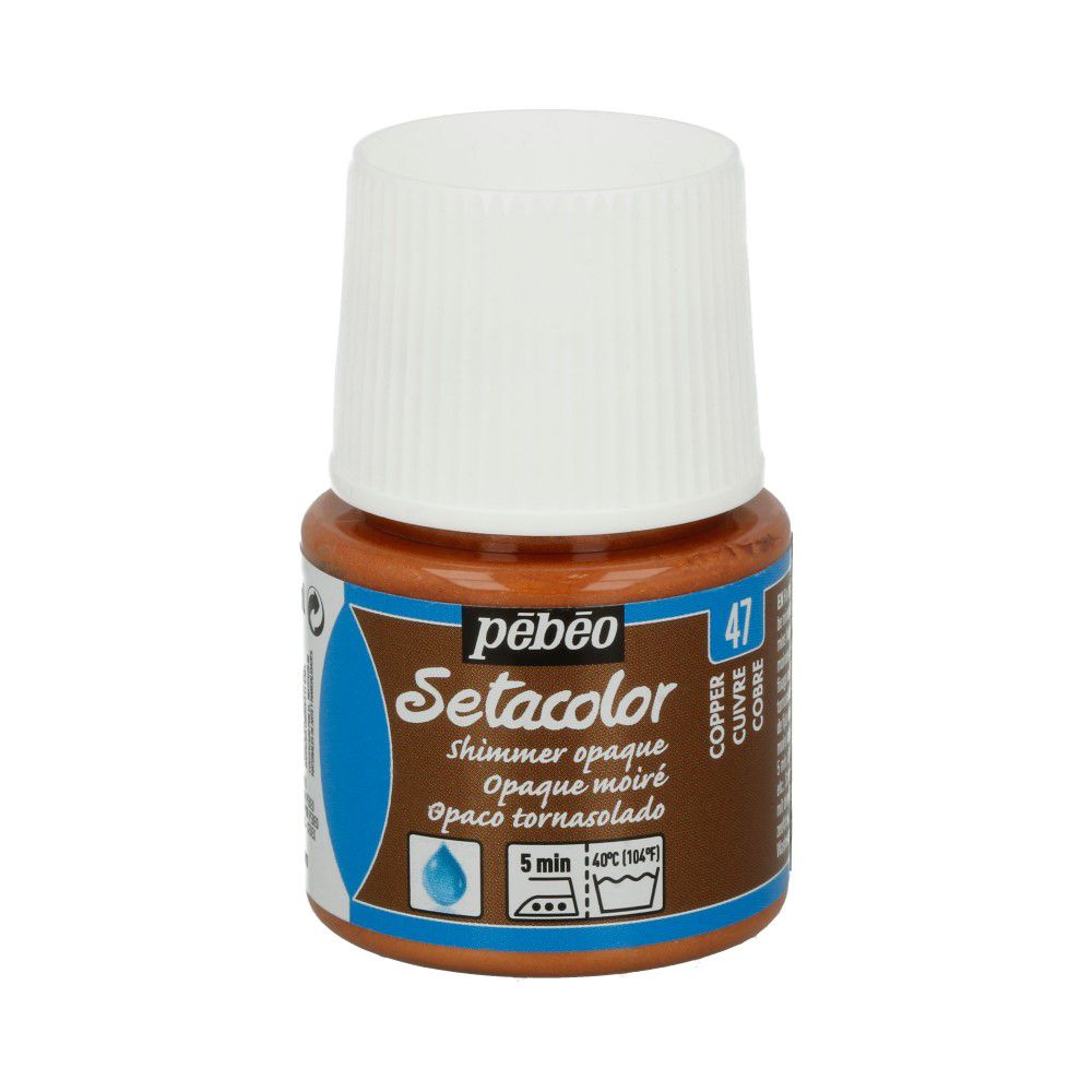Краска для темных и светлых тканей мерцающая Setacolor 45 мл 295-047 под медь, Pebeo Краска для темных и светлых тканей мерцающая Setacolor 45 мл 295-047 под медь, Pebeo