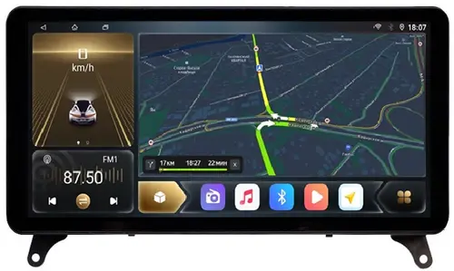 Магнитола для BMW X5 (E70), X6 (E71) 2009-2014 CIC - Kuberg монитор 10.25" в стиле Audi на Android 12, Быстрая, CarPlay, 4G SIM-слот