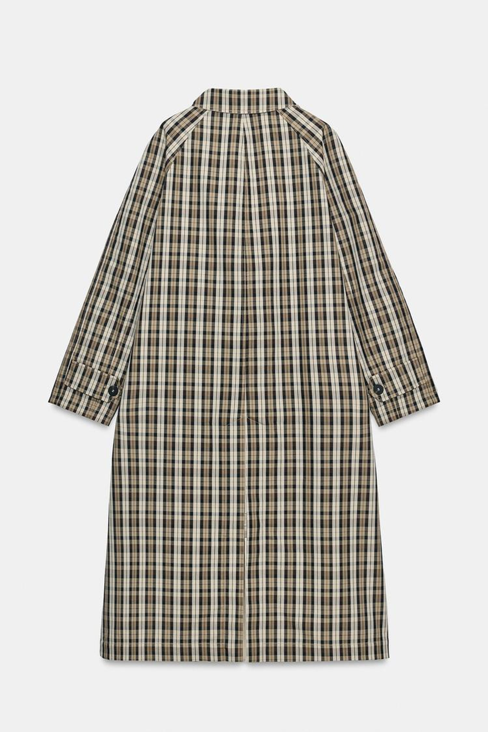 ZARA ДВУСТОРОННИЙ ТРЕНЧ В КЛЕТКУ — ZW COLLECTION, БЕЖЕВЫЙ