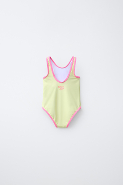 ZARA КУПАЛЬНИК С ЦВЕТКОМ ГИБИСКУСА, ЦВЕТ ФУКСИИ
