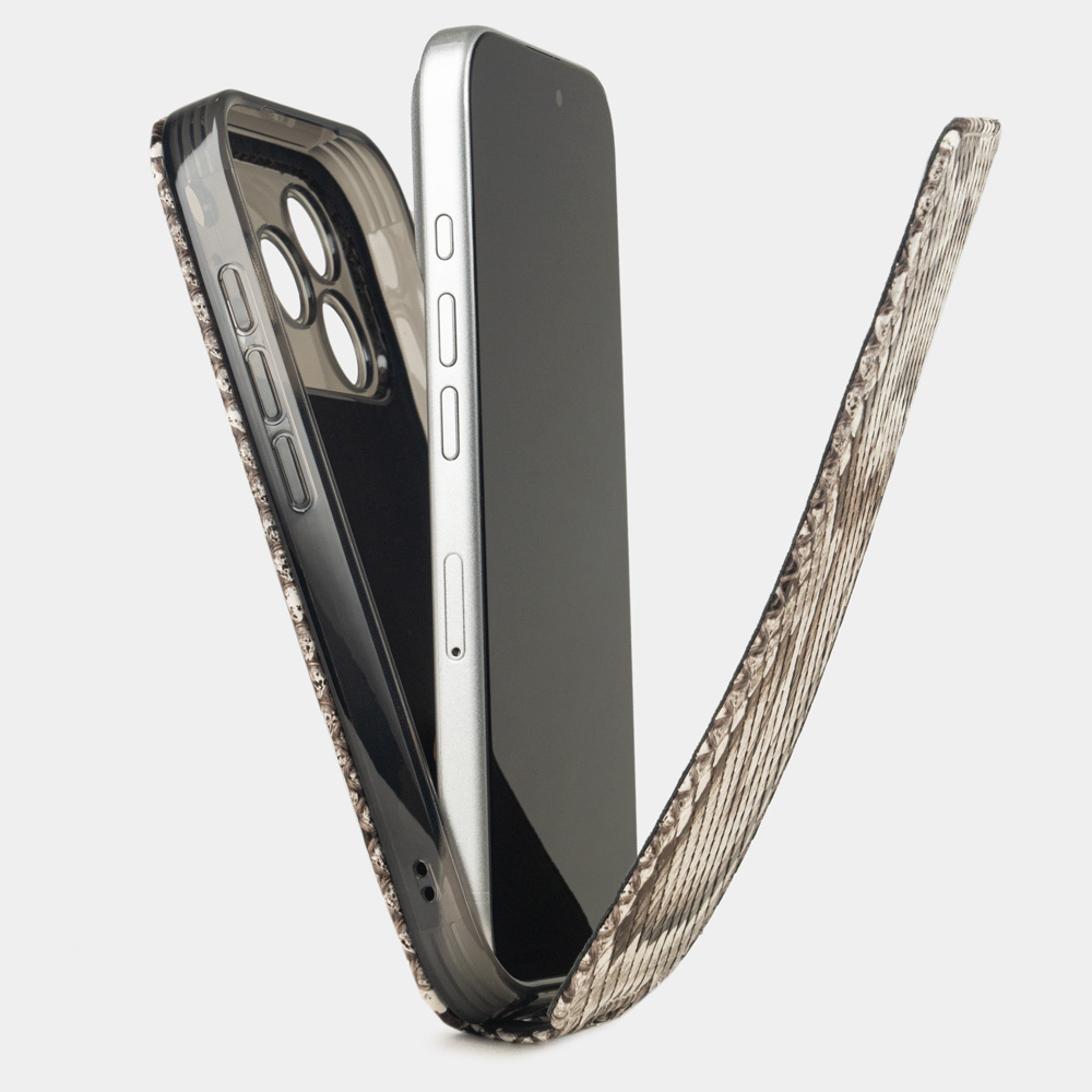 Чехол для iPhone 17 Pro - кожа питона, натуральный