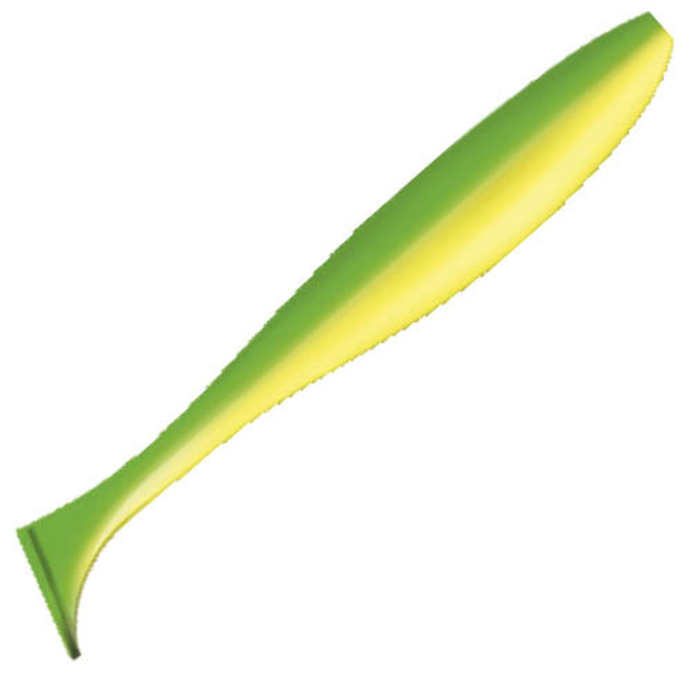 Приманка ZUB-IZI 165мм(6,5")-4шт, (Цвет 407)зеленый верх - желтый низ