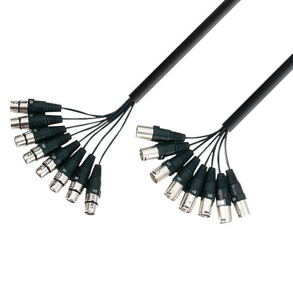Adam Hall K3 L8 MF 0300 - мультикор 8 x XLR (M) - 8 x XLR (F), 8 x 0.23 мм2, 3 м