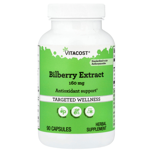Vitacost, Bilberry Extract, Standardized, 160 mg, 90 Capsules