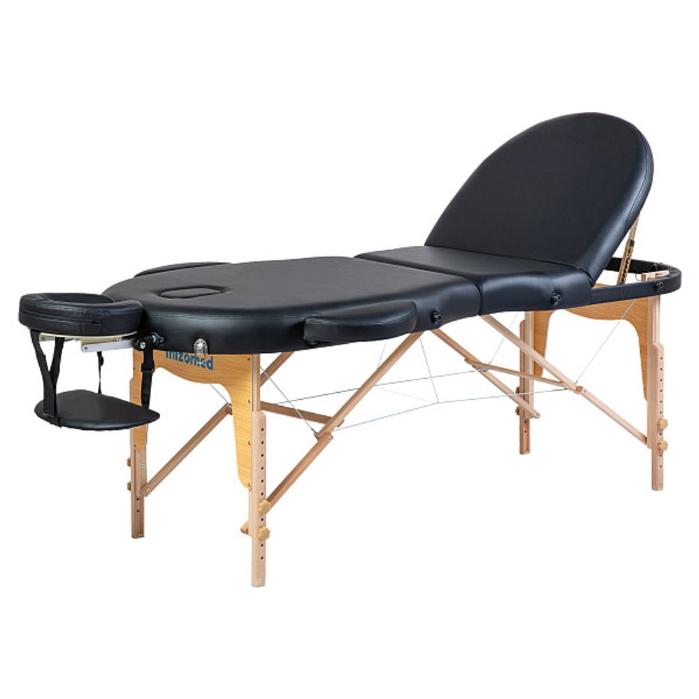 Массажный складной стол Mizomed Premium Oval 3 крем,чёрный