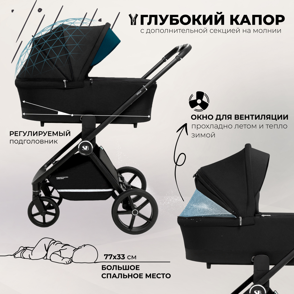 Коляска 2в1 Sweet Baby Stella Black