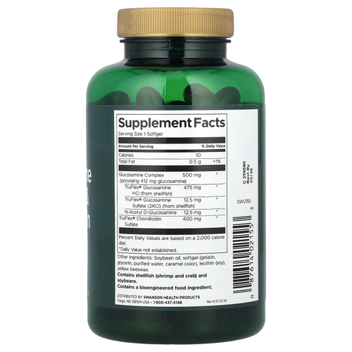 Swanson Vitamins, Комплекс глюкозамина и хондроитинсульфат, 120 мягких таблеток