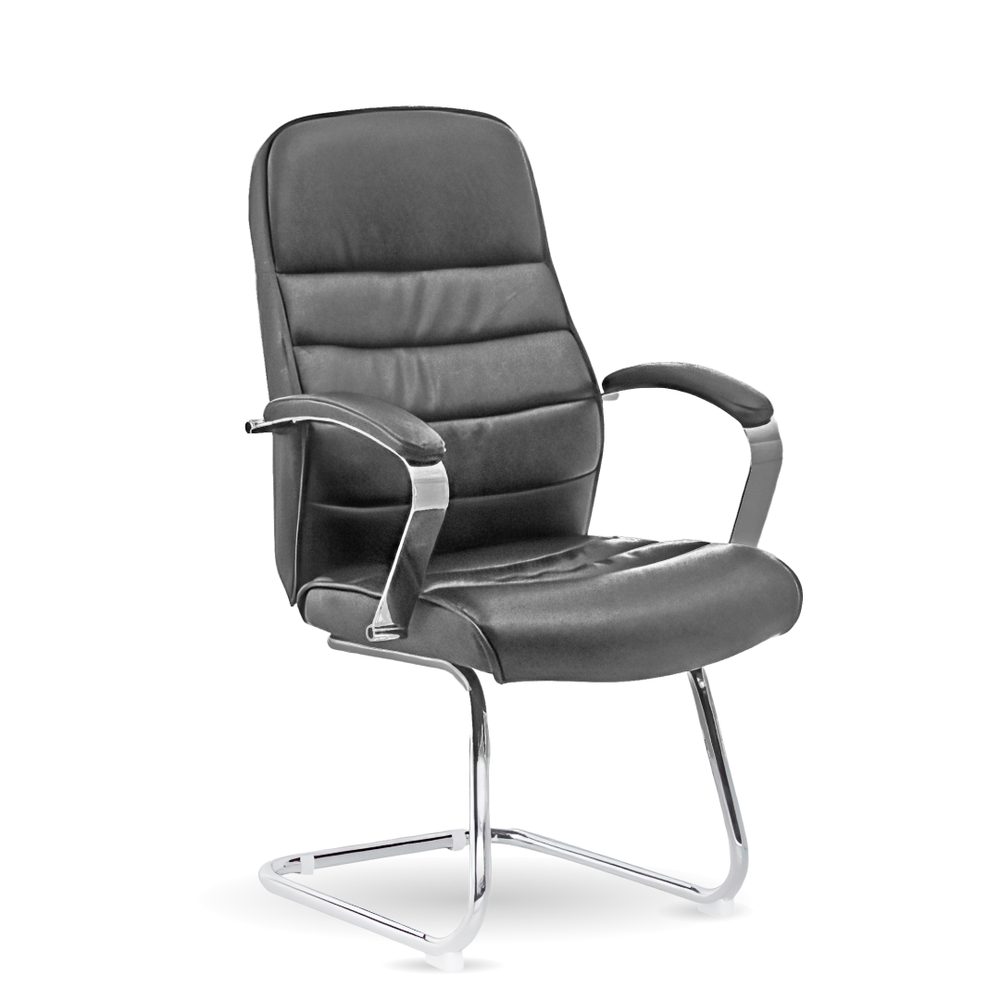 кресло офисное 2327B 98267 grey color LEATHER на полозьях кресло офисное 2327B 98267 grey color LEATHER на полозьях