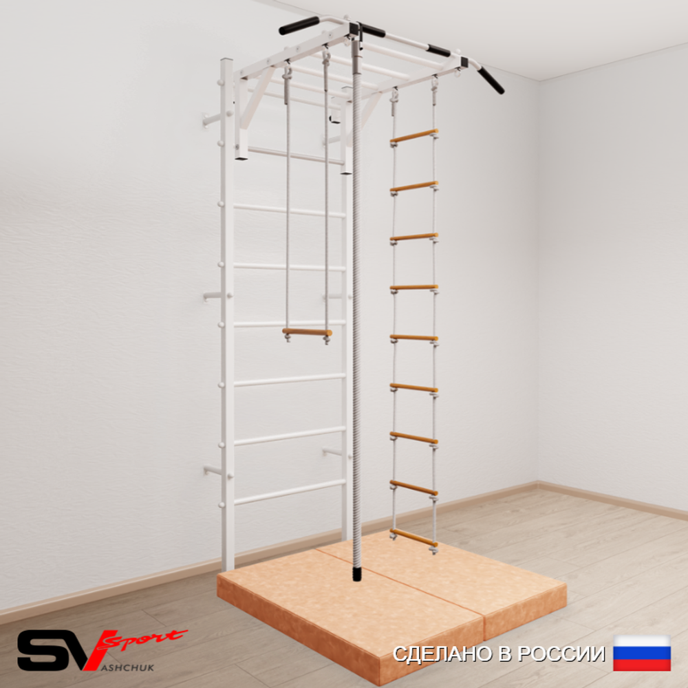Шведская стенка Sv Sport 5364 (Турник рукоход/Канат/Лестница/Трапеция/Мат 1м)