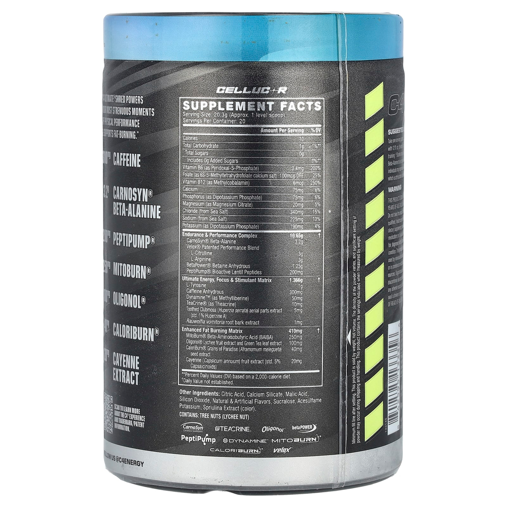 C4 / Cellucor, C4® Ultimate Shred, предтренировочный комплекс, Frozen Bombscle, 406 г (14,3 унции)
