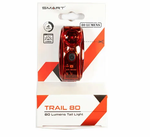 Фонарь SMART TRAIL 80, задний , 2 диода (1 с линзой), 4 режима (2 ночных), крепеж на подседельный штырь/верхнее перо, батарейки в комплекте
