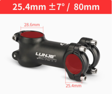 Вынос руля LUNJE XT-A007 Плюс-минус 7 градусов/черный 25.4*80mm