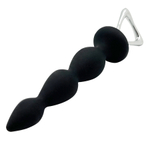Черная анальная цепочка 20,1см Adrien Lastic Silicone Anal Plug Metal Handle Arrow II Size M
