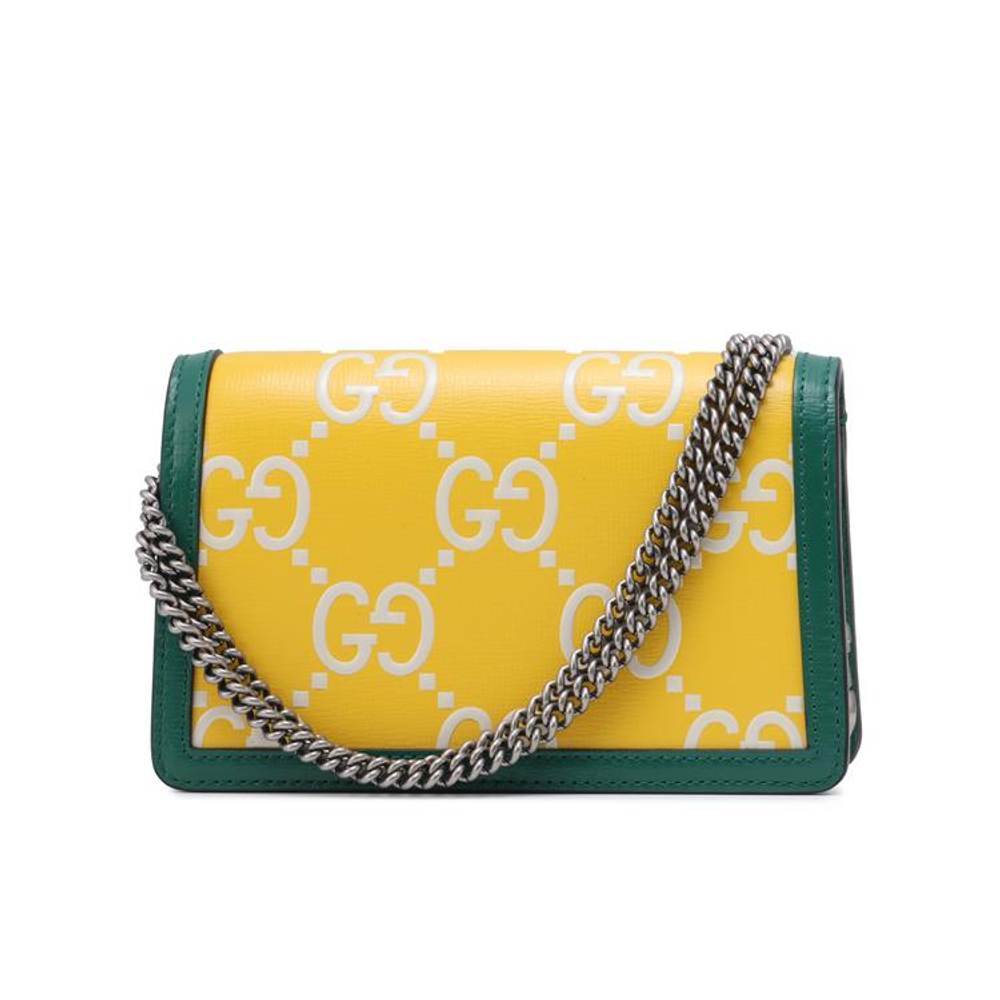 GUCCI Dionysus Leather Shoulder Bag, Crossbody Bag Extra Mini Women"s Yellow