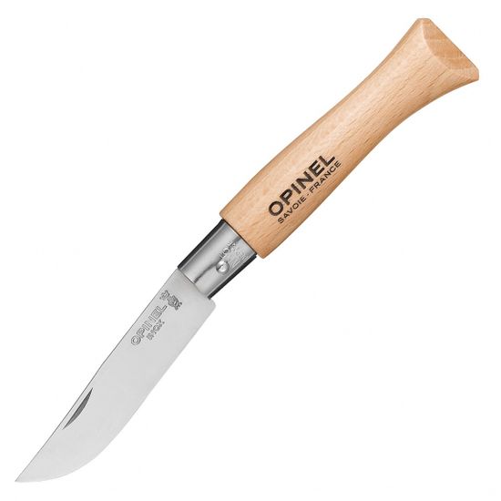 Складной нож Opinel №5, нержавеющая сталь, рукоять из бука c клинком из стали Sandvik™ 12С27, рукоять дерево (Бук)