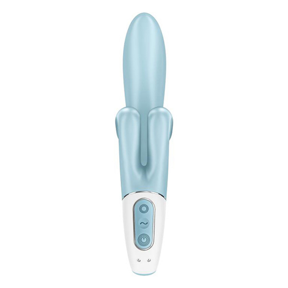 Голубой вибратор-кролик 21,2см Satisfyer Touch me