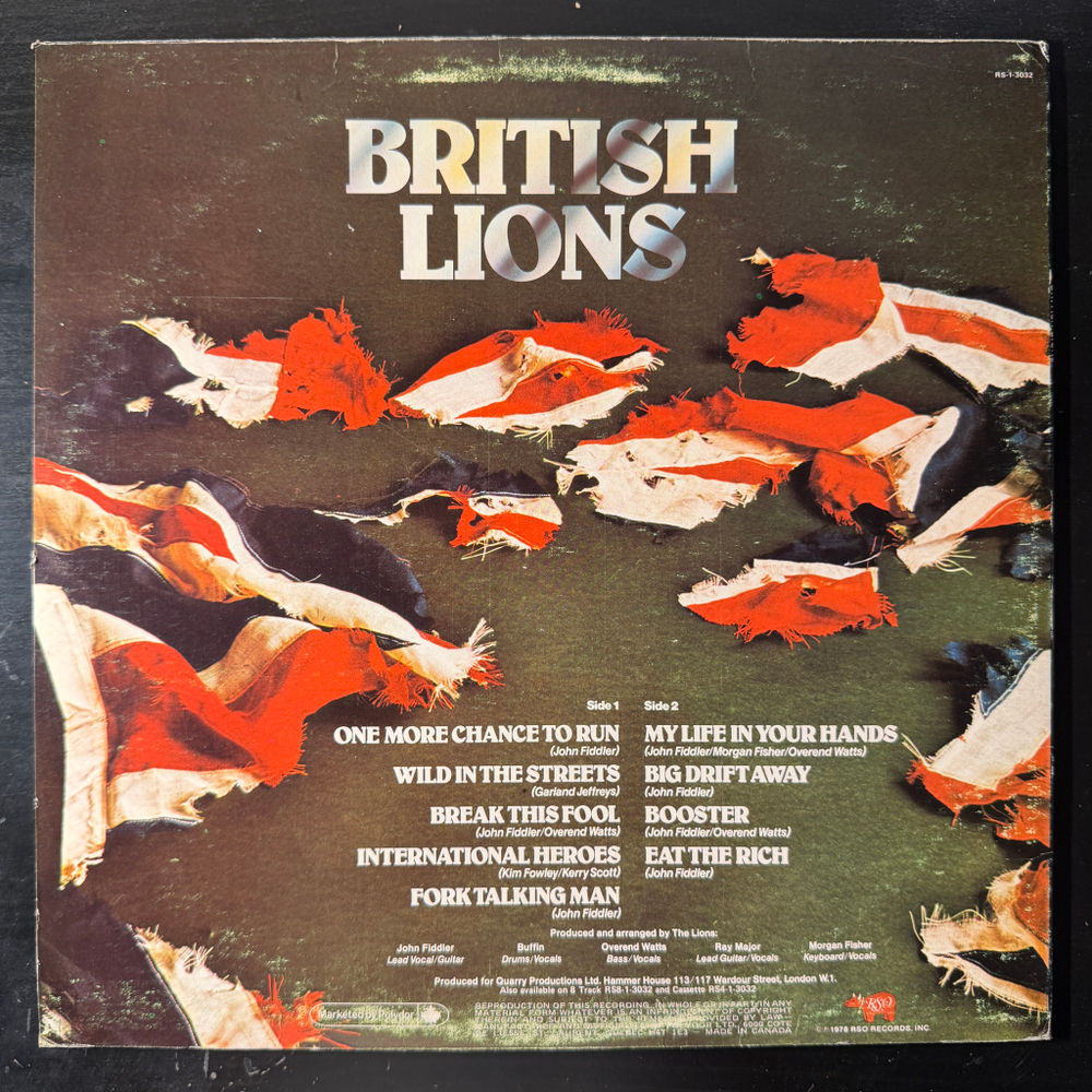 British Lions ‎– British Lions (Канада 1978г.)