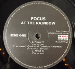 Винтажная виниловая пластинка LP Focus At The Rainbow (Holland 2011)
