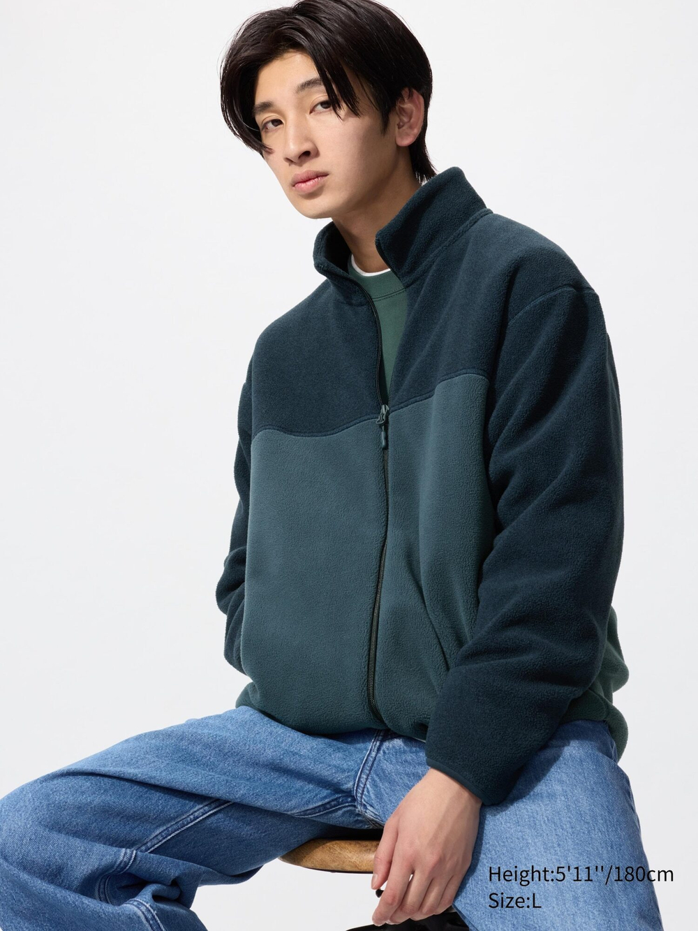 UNIQLO Флисовая куртка на молнии, синий
