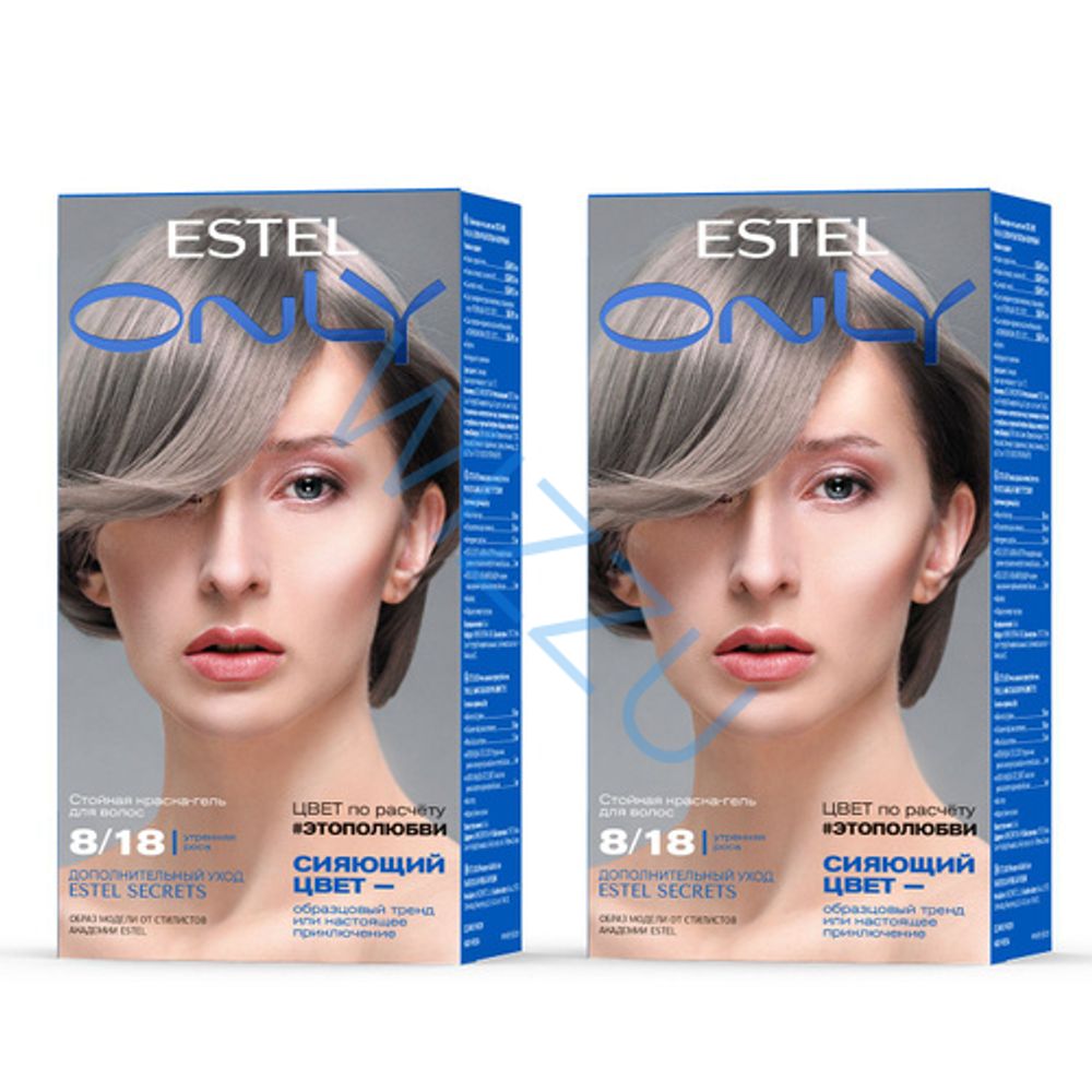 Стойкая краска-гель  для волос ESTEL ONLY тон 8/18 Светло-русый пепельно-жемчужный 125мл/10