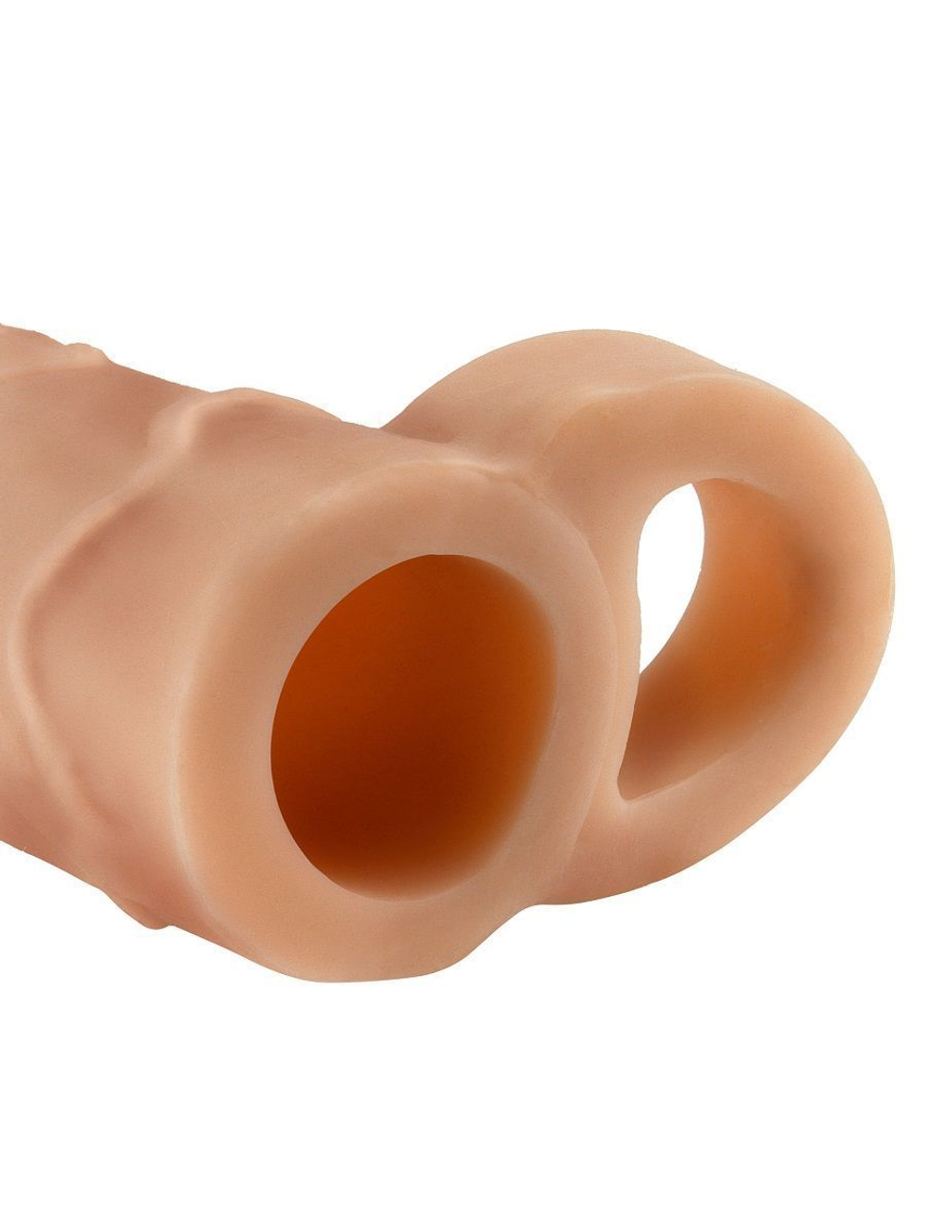 Телесная насадка с кольцом Perfect 2 Extension with Ball Strap - 19 см.