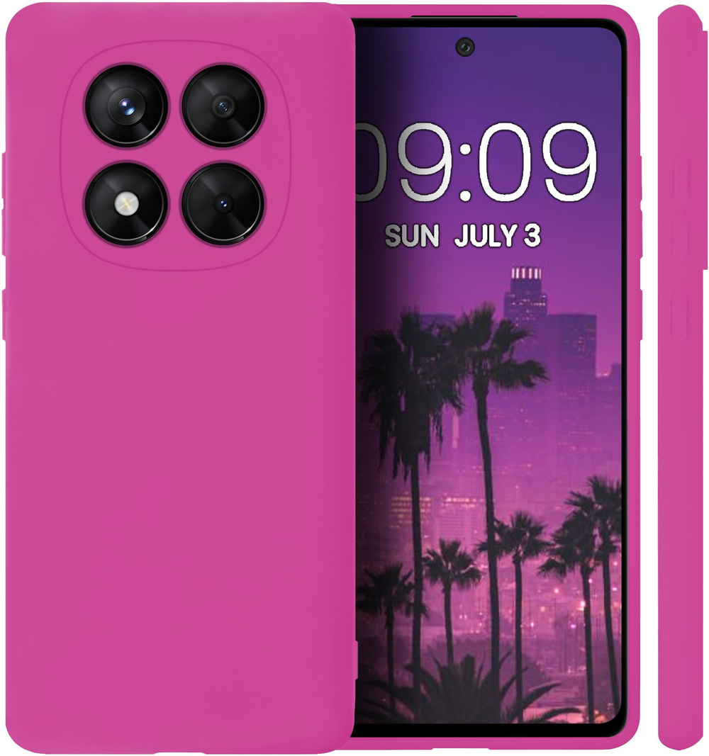 Мягкий Soft Touch чехол из силикона для XIAOMI REDMI NOTE 14 PRO 4G (не 5G!) с бархатной подкладкой