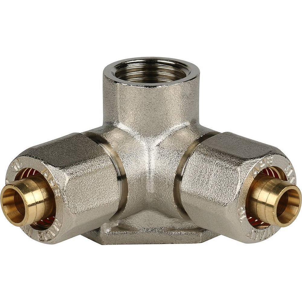 Тройник настенный с креплением 1/2"x16x16