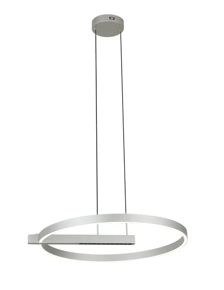 Люстра подвесная светодиодная Rilon 2598/600 BRUSHED+SILVER, 80 Вт, серебристая