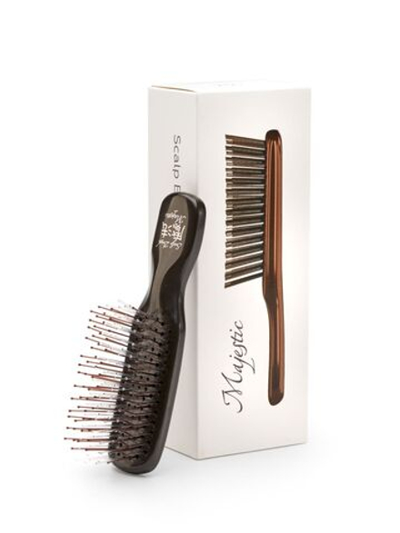 Расческа Majestic Scalp Brush черный кофе (дорожная версия)