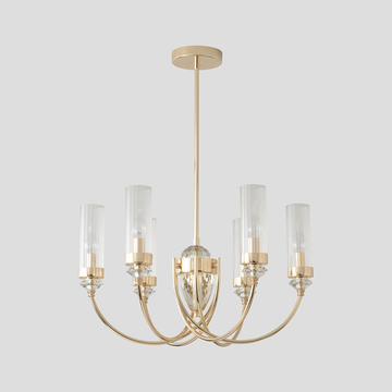 Люстра на штанге 6*Е14 Secret SP6 Gold золото Crystal Lux