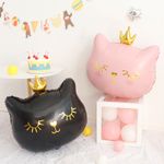 Шар (22"/56 см) Фигура, Котенок Принцесса, Черный