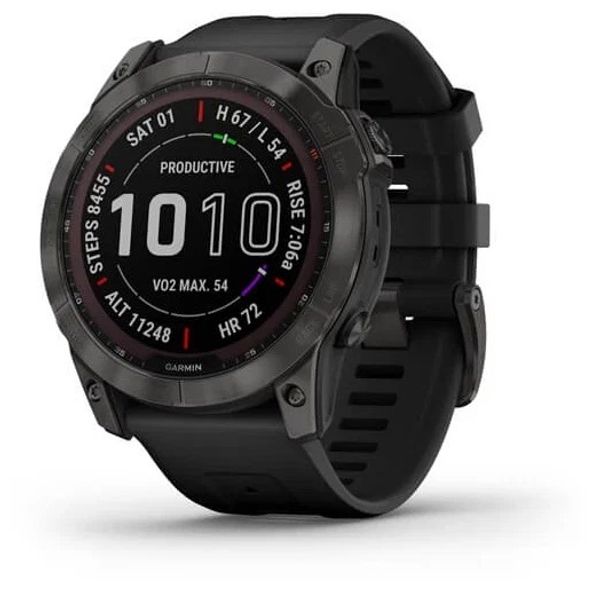 Умные часы Garmin Fenix 7X Sapphire Solar Wi-Fi, серый/черный (010-02541-11)
