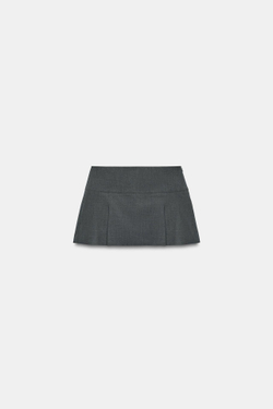 ZARA ЮБКА-ШОРТЫ В СКЛАДКУ, ТЕМНО-СЕРЫЙ
