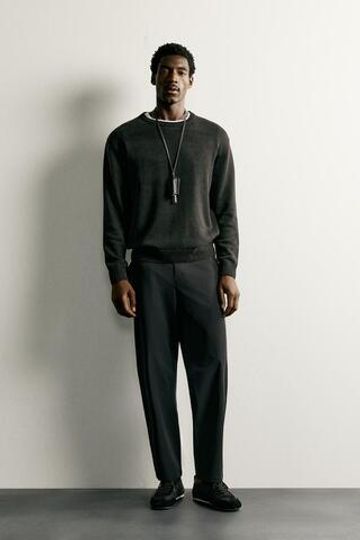 ZARA КОМФОРТНЫЕ БРЮКИ ИЗ ВЫСОКОТЕХНОЛОГИЧНОЙ ТКАНИ, ЧЕРНЫЙ