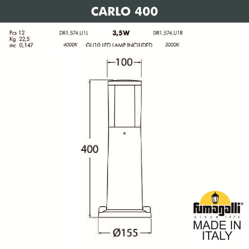 Ландшафтный светильник Fumagalli CARLO DR1.574.000.WXU1L