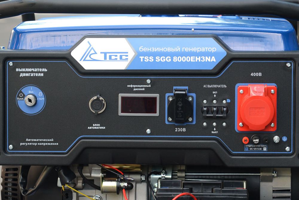 Бензогенератор трехфазный TSS SGG 8000EH3NA в погодозащитном кожухе МК-1.1 - [7.8 кВт / 14.09 А]